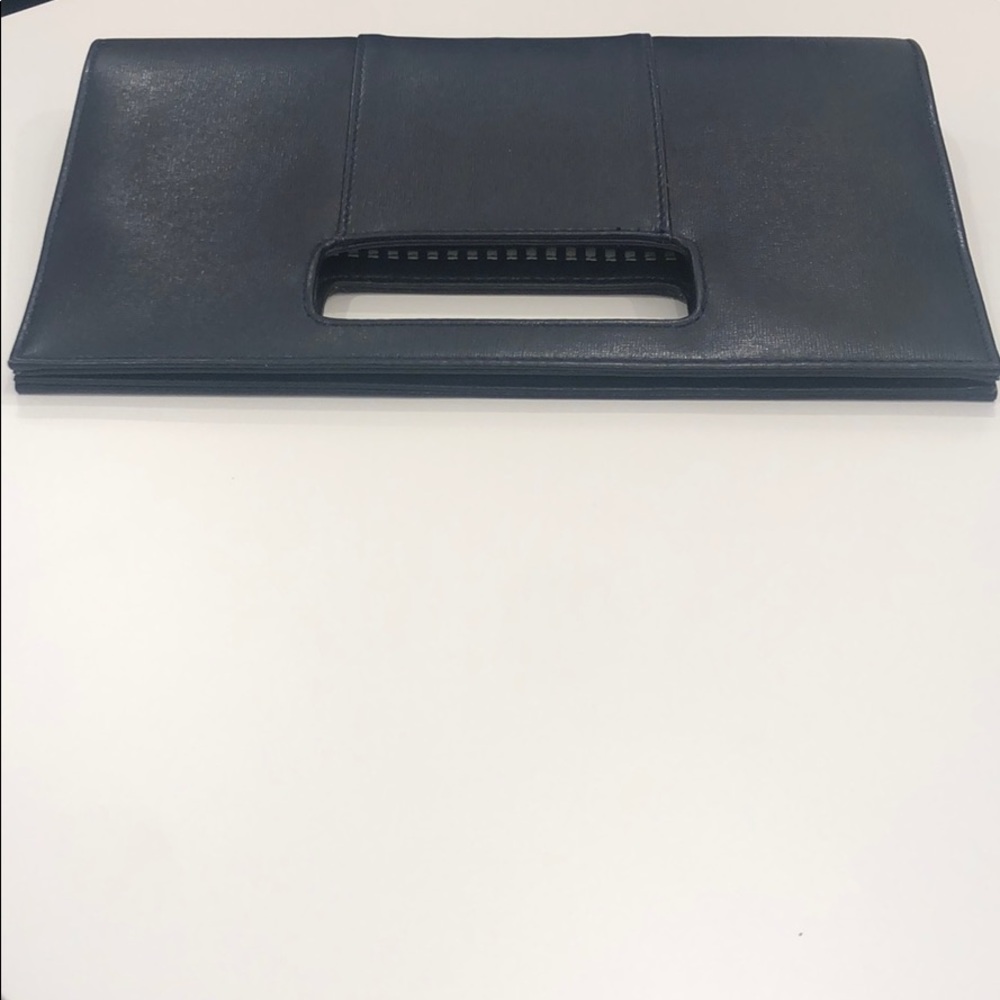Never Used Navy Blue Top Handle Clutch - Picture 4 of 13